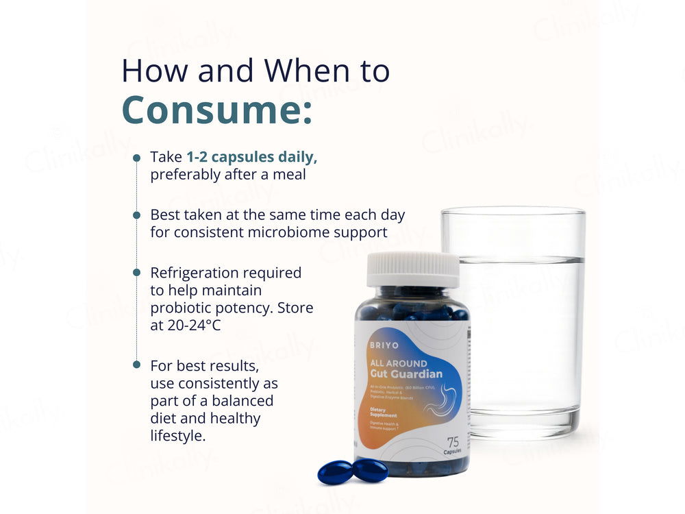 Briyo All Around Gut Guardian 60 Billion CFU Dietary Supplement Capsule