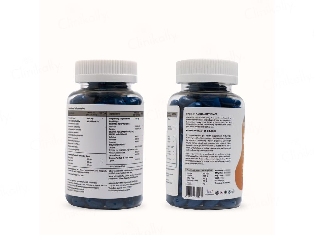 Briyo All Around Gut Guardian 60 Billion CFU Dietary Supplement Capsule