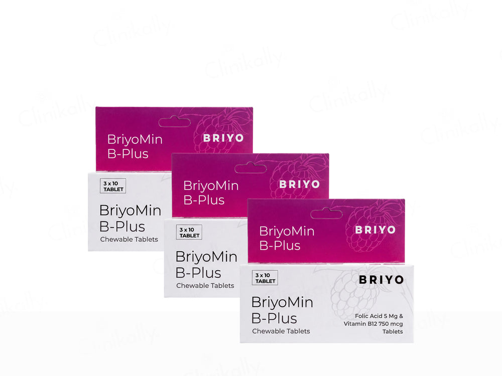Briyo Briyomin B-Plus Chewable Tablet Natural Raspberry Flavour