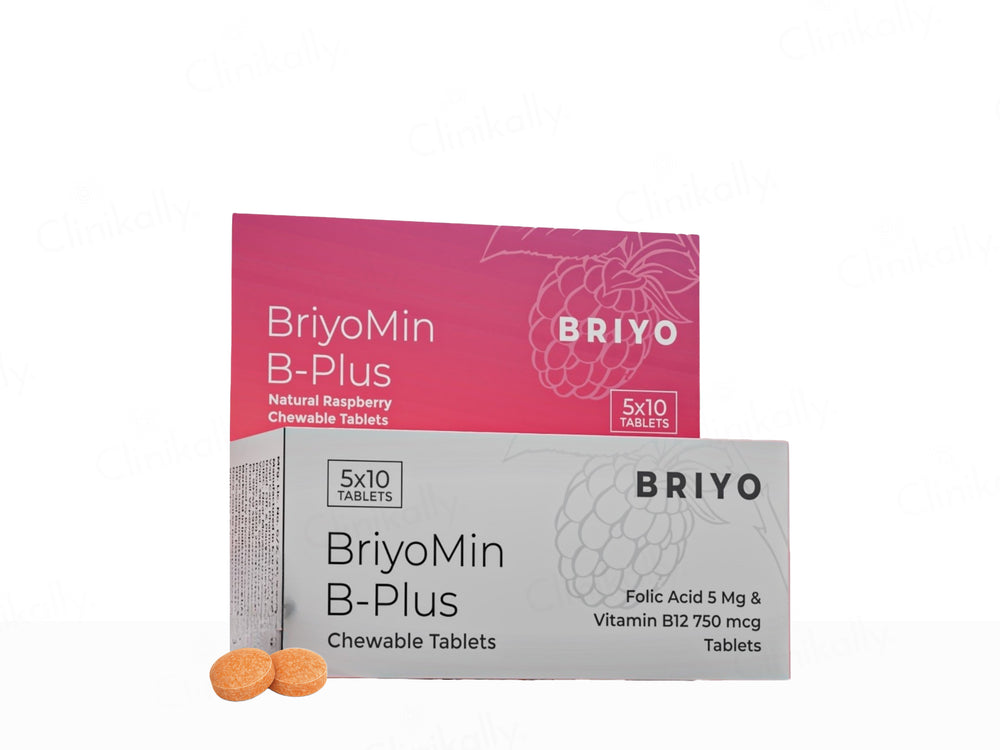 Briyo Briyomin B-Plus Chewable Tablet Natural Raspberry Flavour
