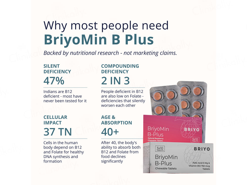 Briyo Briyomin B-Plus Chewable Tablet Natural Raspberry Flavour