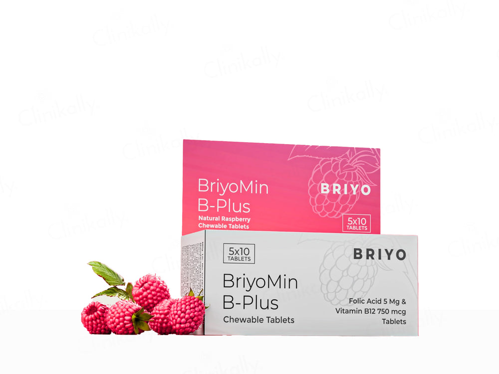 Briyo Briyomin B-Plus Chewable Tablet Natural Raspberry Flavour