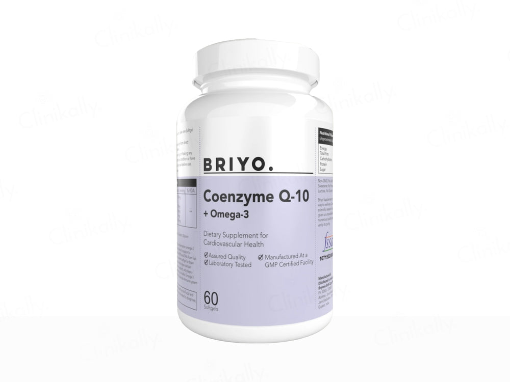 Briyo Coenzyme Q-10 + Omega-3 Dietary Supplement Softgel Capsule