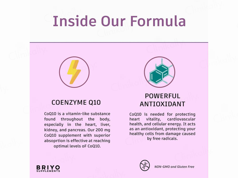 Briyo Coenzyme Q10 200 mg Dietary Supplement Capsule