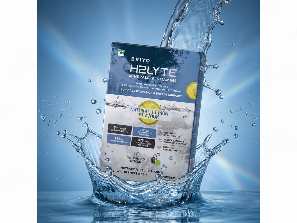 Briyo H2Lyte Minerals & Vitamins Daily Hydration Nutraceutical Powder - Natural Lemon Flavour