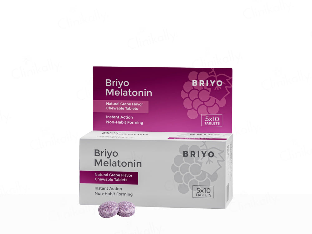 Briyo Melatonin 3 mg Chewable Tablet - Natural Grape Flavour
