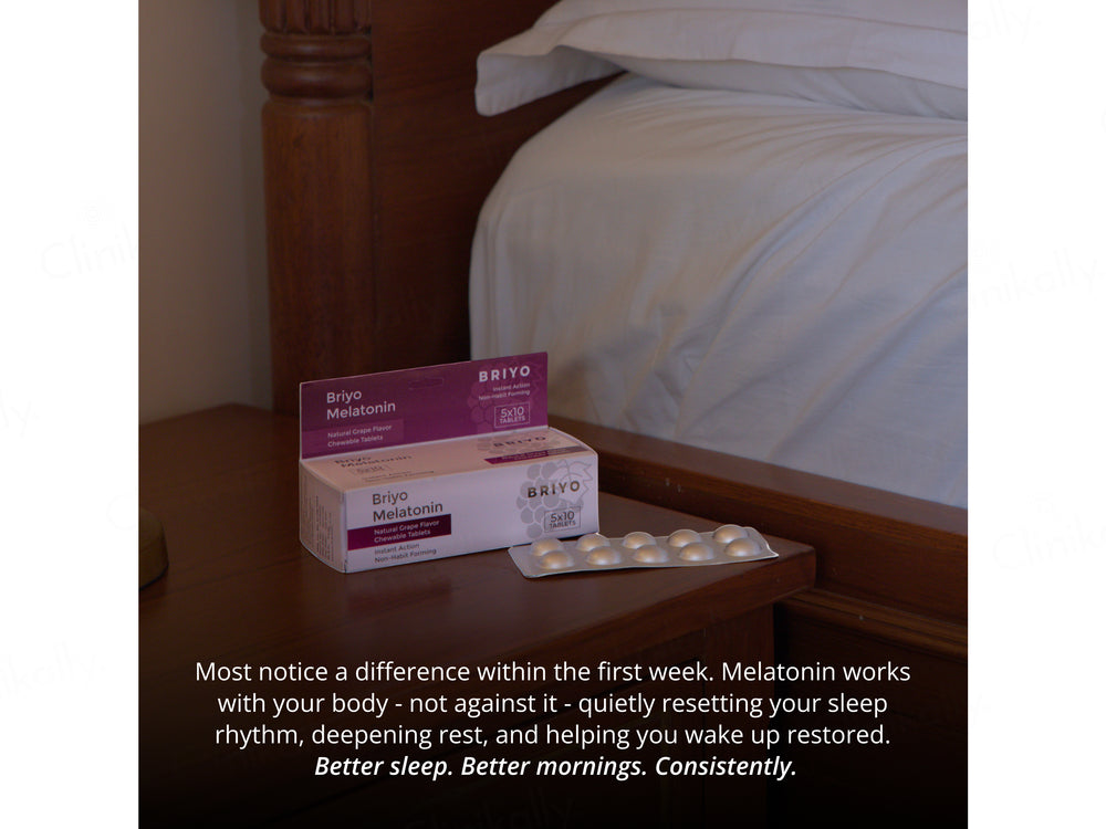 Briyo Melatonin 3 mg Chewable Tablet - Natural Grape Flavour