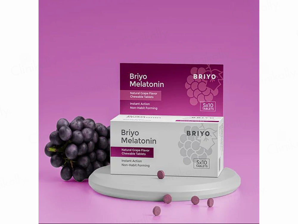Briyo Melatonin 3 mg Chewable Tablet - Natural Grape Flavour