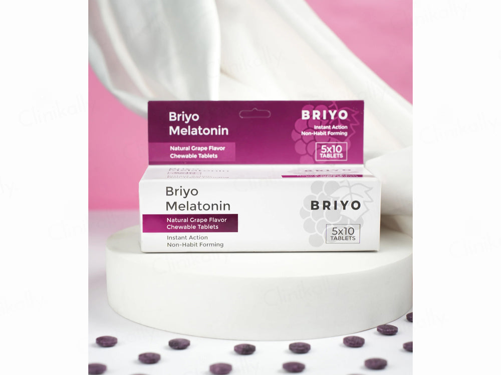 Briyo Melatonin 3 mg Chewable Tablet - Natural Grape Flavour