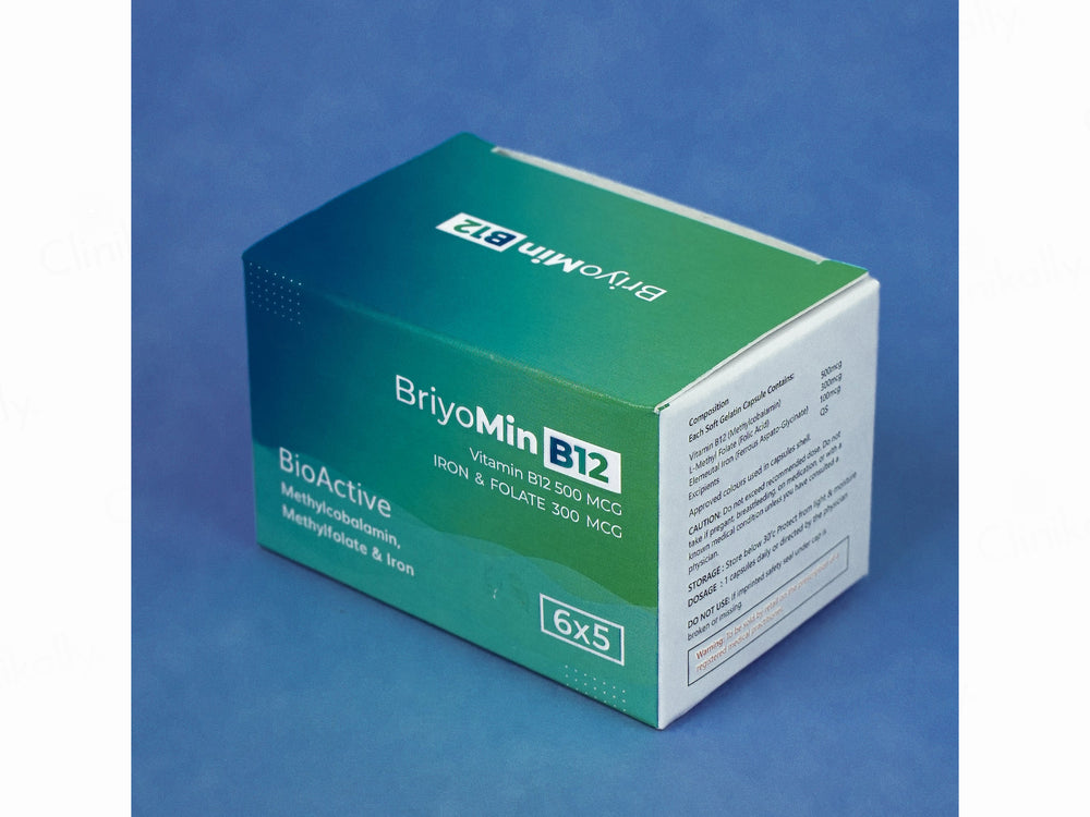 Briyo Min B12 Bio Active Vitamin B12 500 mcg Capsule