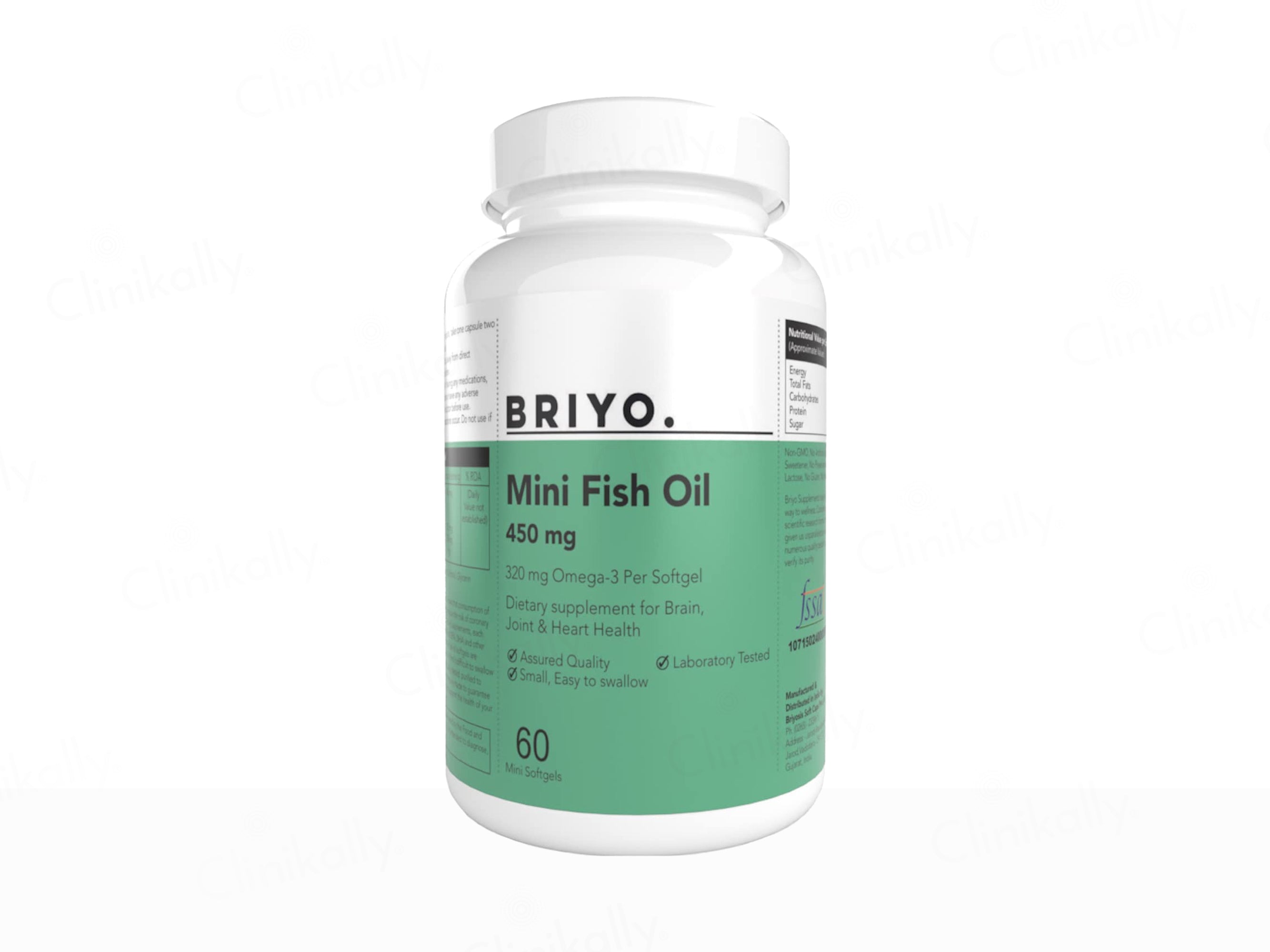 Briyo Mini Fish Oil 450 mg Dietary Supplement Softgel Capsule