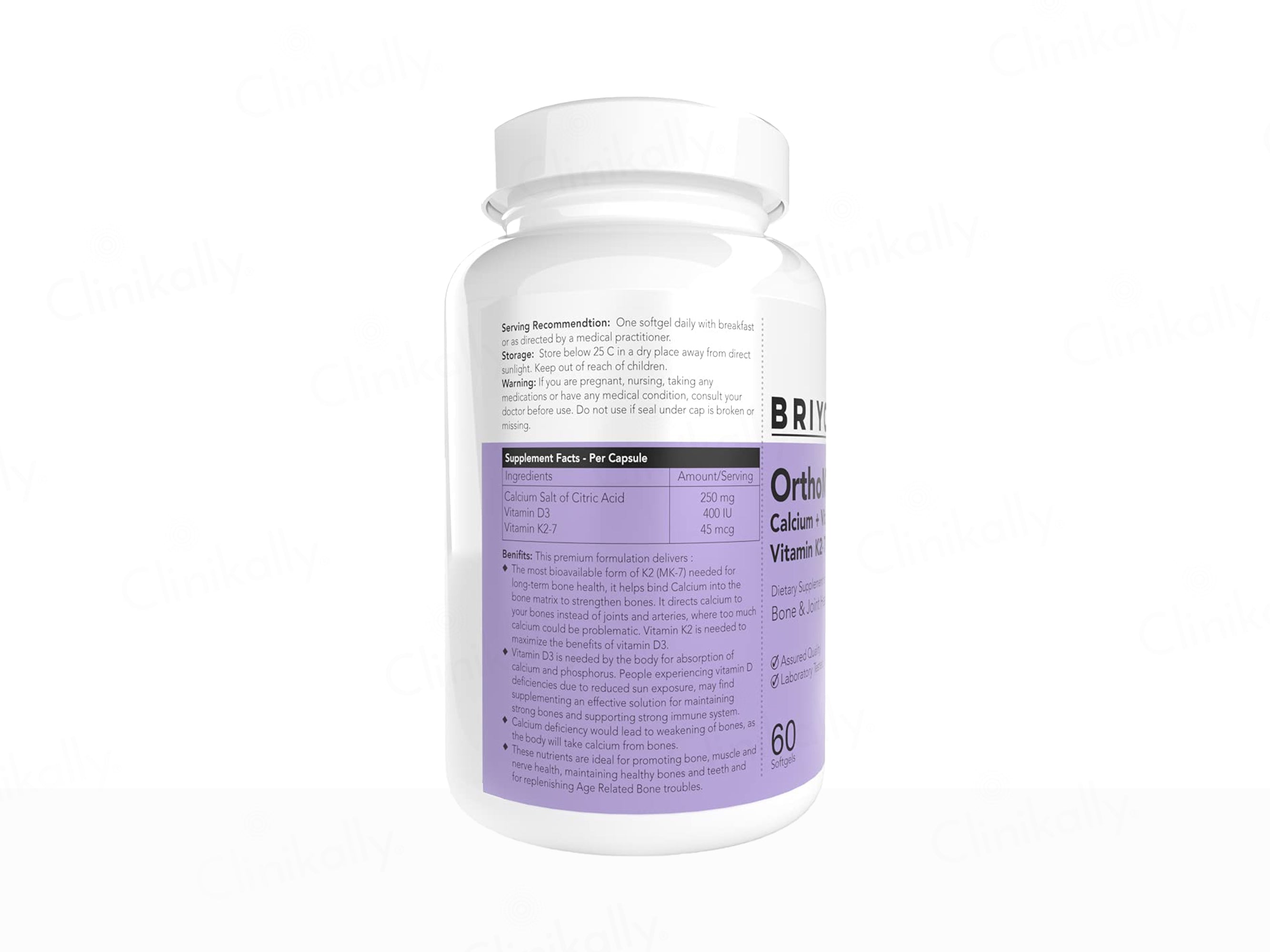 Briyo OrthoMax Dietary Supplement Softgel Capsule For Bone & Joint Health