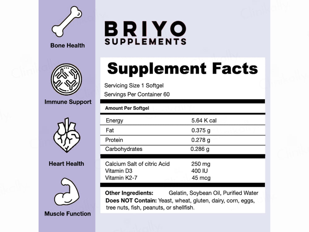 Briyo OrthoMax Dietary Supplement Softgel Capsule For Bone & Joint Health