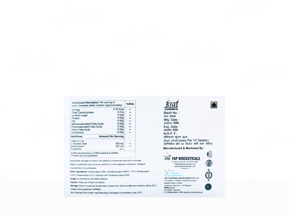 C-VitA Vitamin C 1000mg Chewable Tablet - Orange Flavour