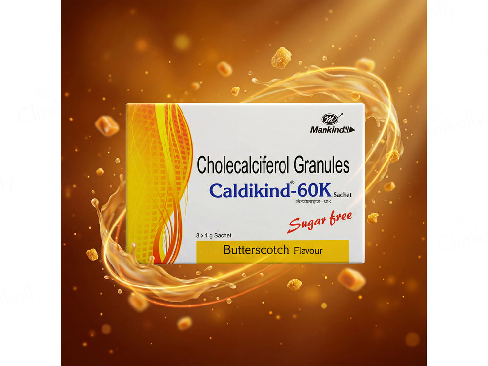 Caldikind-60K Cholecalciferol Sugar Free Granules - Butterscotch Flavour