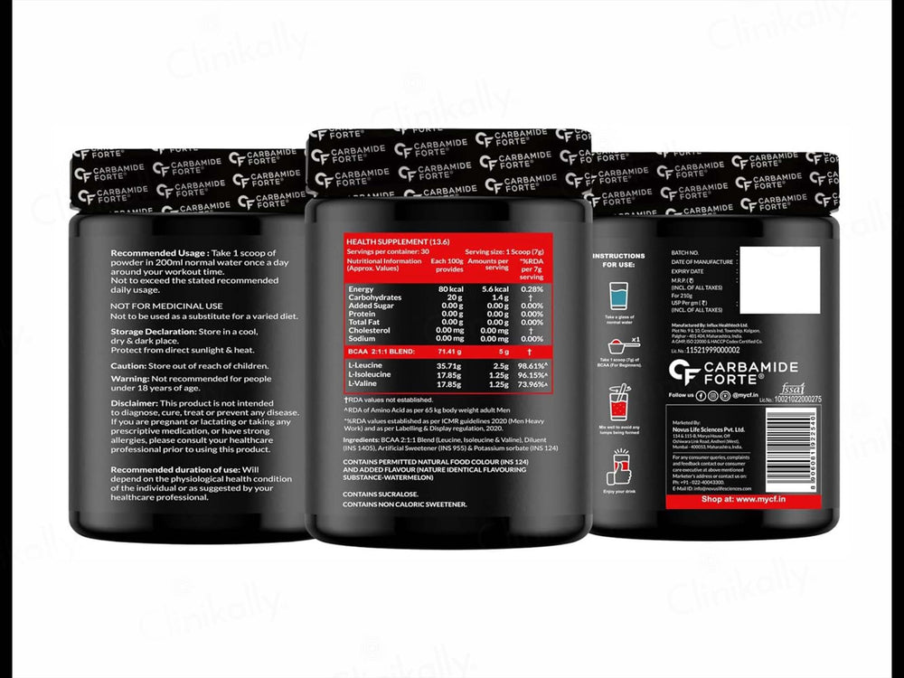 Carbamide Forte BCAA 5000mg Powder - Watermelon Flavour