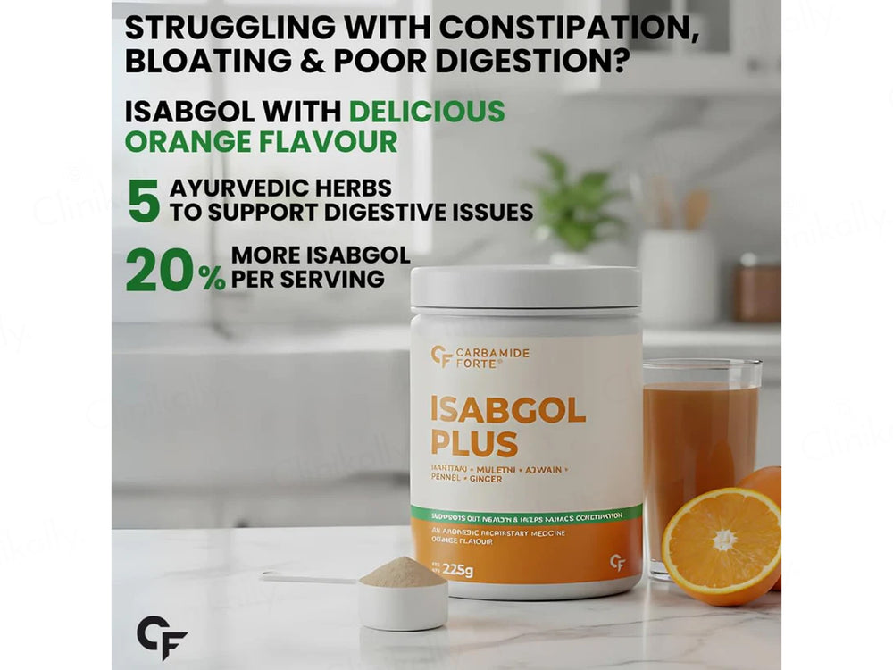Carbamide Forte Isabgol Plus Powder - Orange Flavour