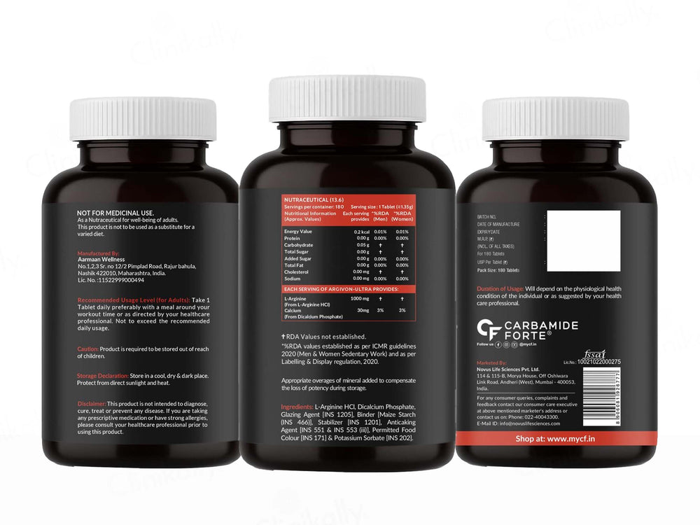 Carbamide Forte L-Arginine 1000mg Extra Strength Tablet