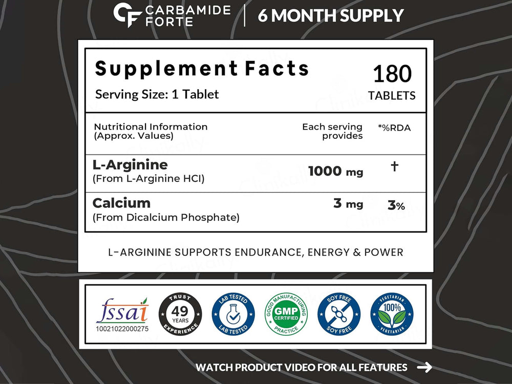 Carbamide Forte L-Arginine 1000mg Extra Strength Tablet