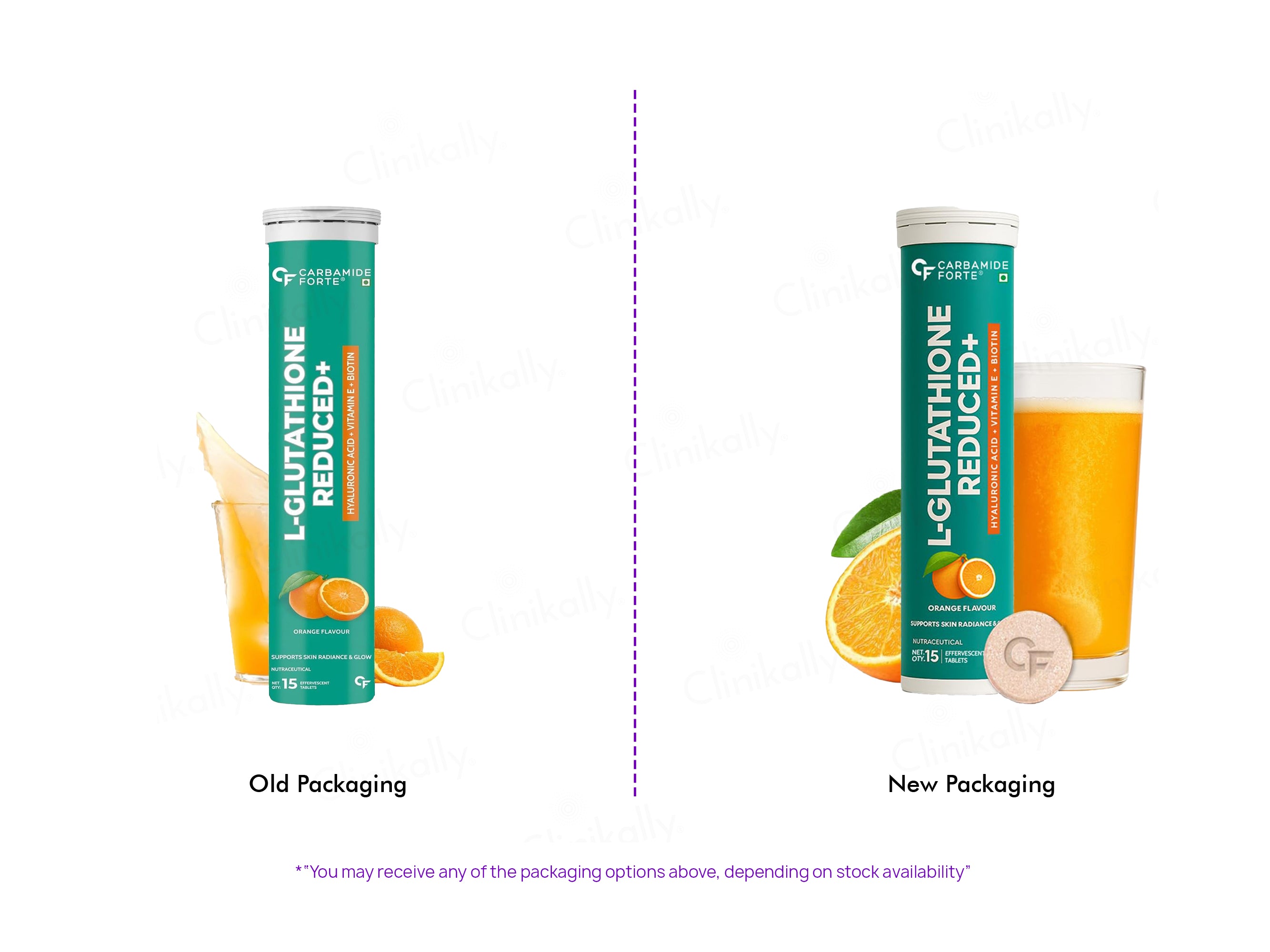 Carbamide Forte L-Glutathione Reduced + Hyaluronic Acid Effervescent Tablet - Orange Flavour