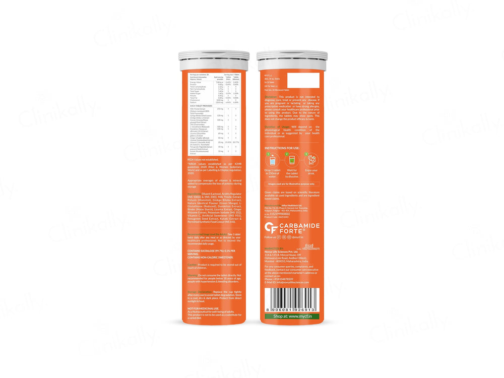 Carbamide Forte Liver Detox Effervescent Tablet - Green Mango Flavour