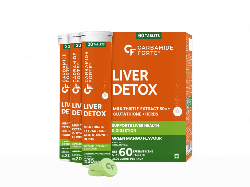 Carbamide Forte Liver Detox Effervescent Tablet - Green Mango Flavour