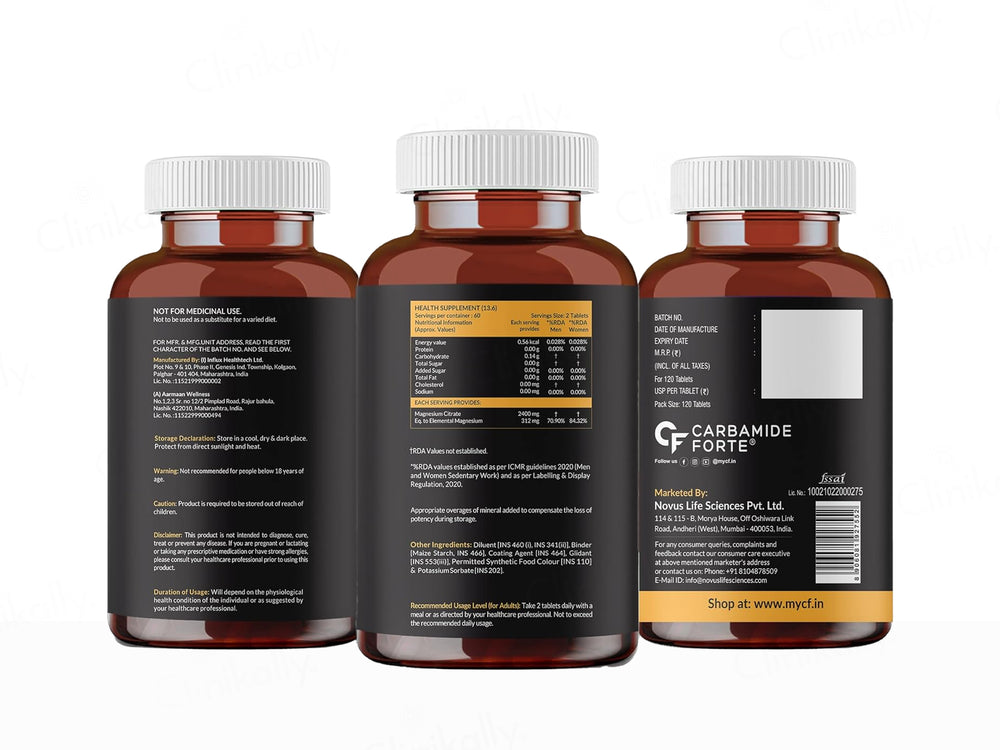 Carbamide Forte Magnesium Citrate 2400mg Health Supplement Tablet