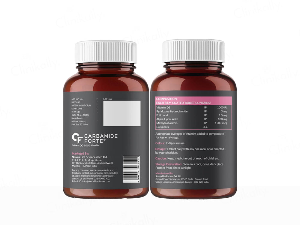 Carbamide Forte Methylcobalamin + Vitamin D3 + Folic Acid + Alpha Lipoic Acid + Pyridoxine Tablet