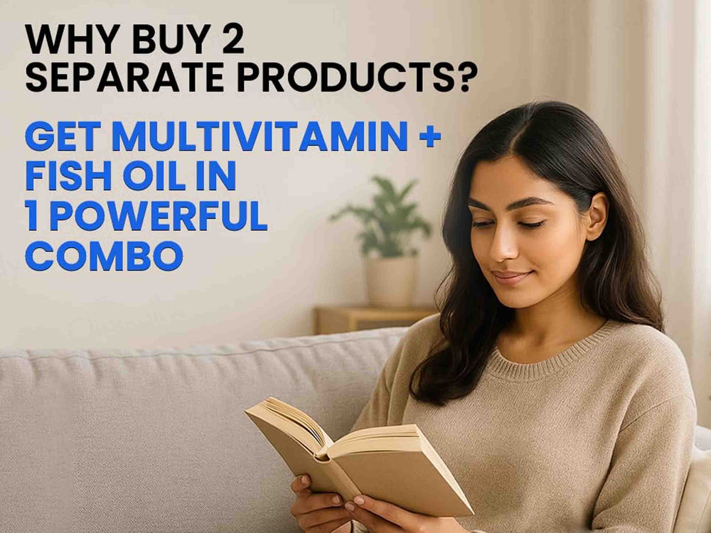 Carbamide Forte Multivitamin With Probiotics & Ginseng + Salmon Fish Oil 1000mg Combo Pack For Men