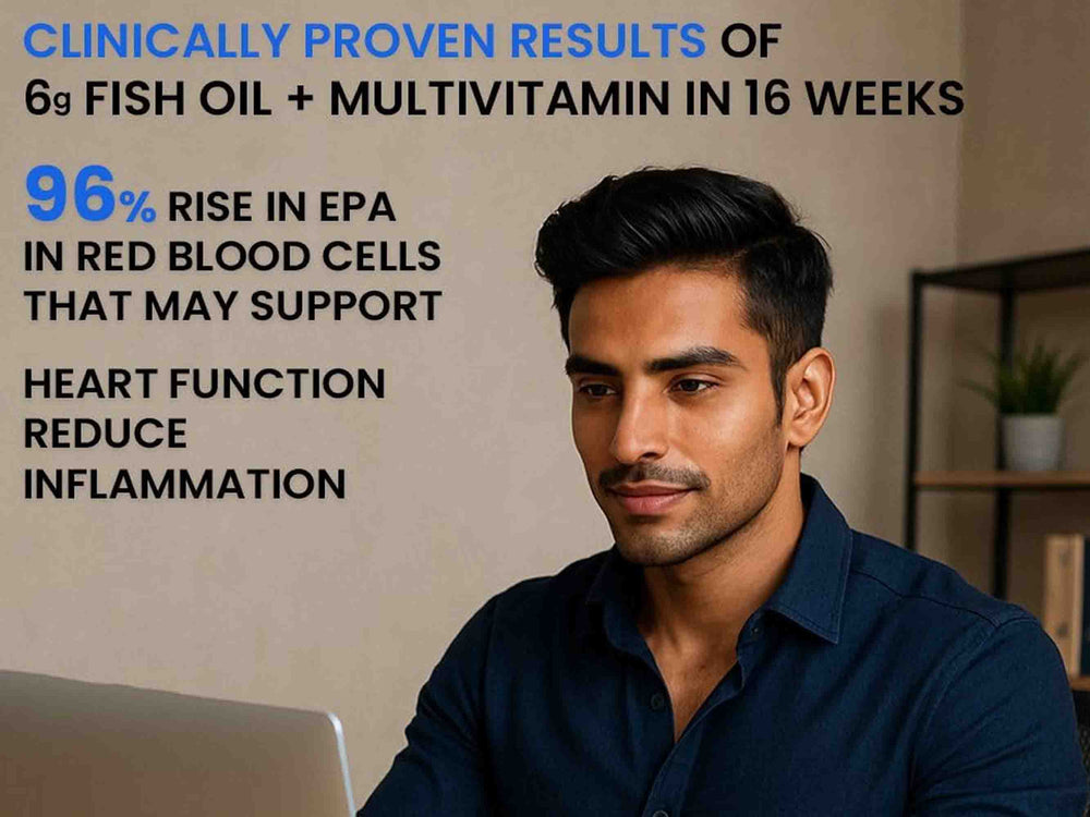 Carbamide Forte Multivitamin With Probiotics & Ginseng + Salmon Fish Oil 1000mg Combo Pack For Men