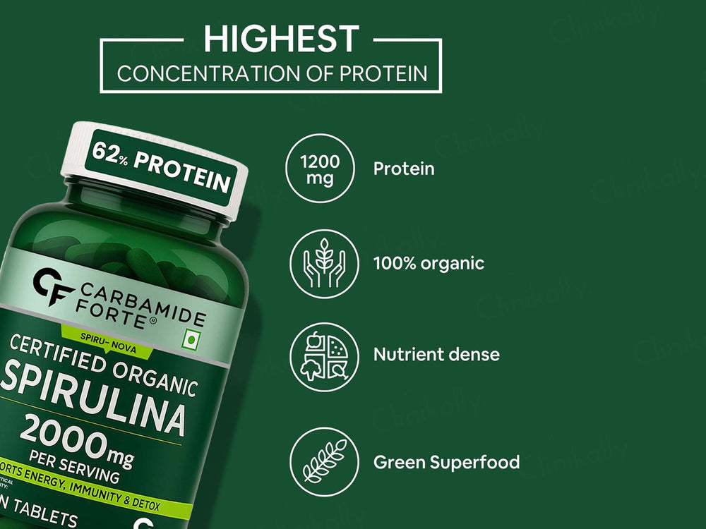 Carbamide Forte Organic Spirulina 2000mg Tablet