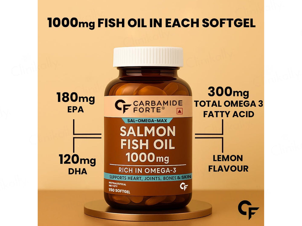 Carbamide Forte Salmon Fish Oil 1000mg With Vitamin D + Vitamin E Softgel Capsule