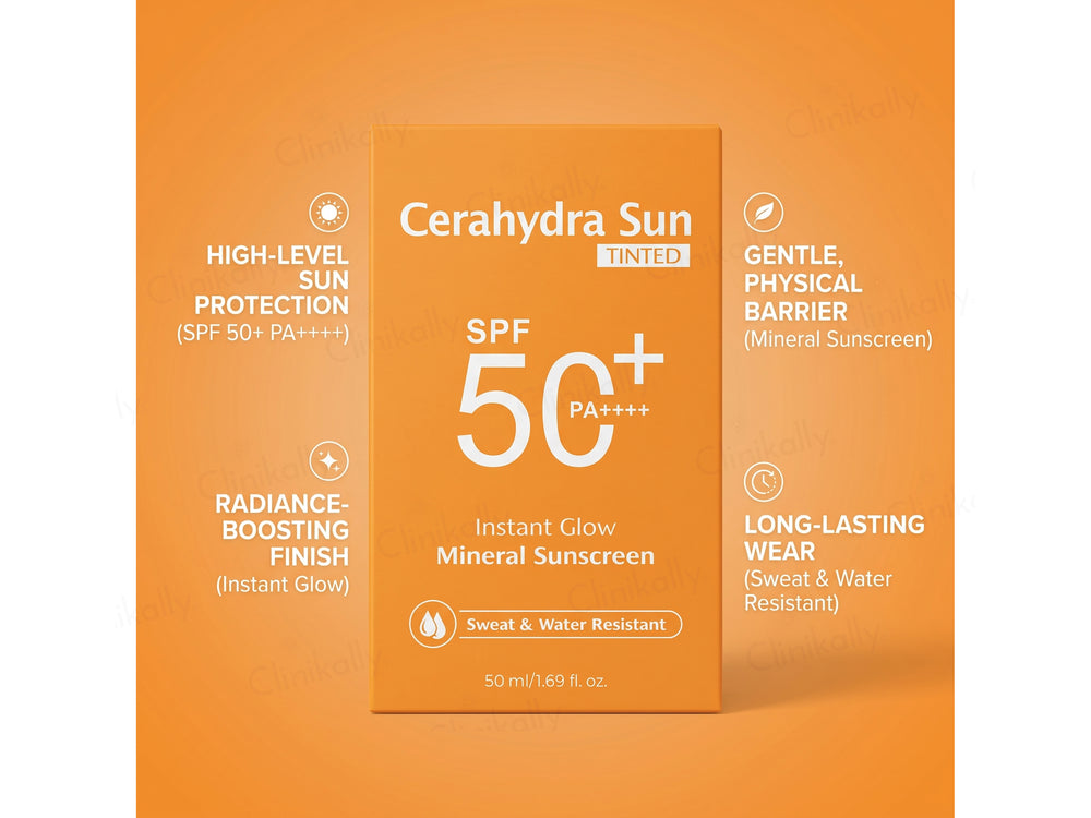 Cerahydra Sun Tinted Instant Glow Mineral Sunscreen SPF 50+ PA++++