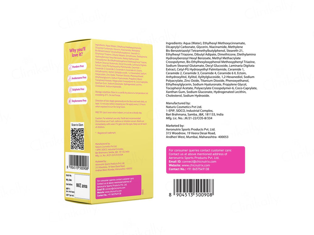 Chic Nutrix Block Fluid Sunscreen SPF 50+ PA++++