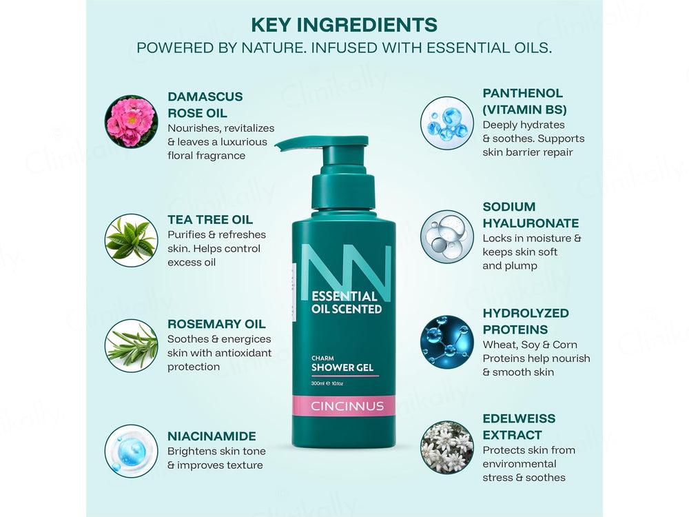 Cincinnus Essential Oil Scented Charm Shower Gel