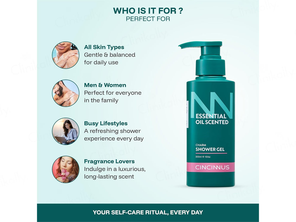 Cincinnus Essential Oil Scented Charm Shower Gel