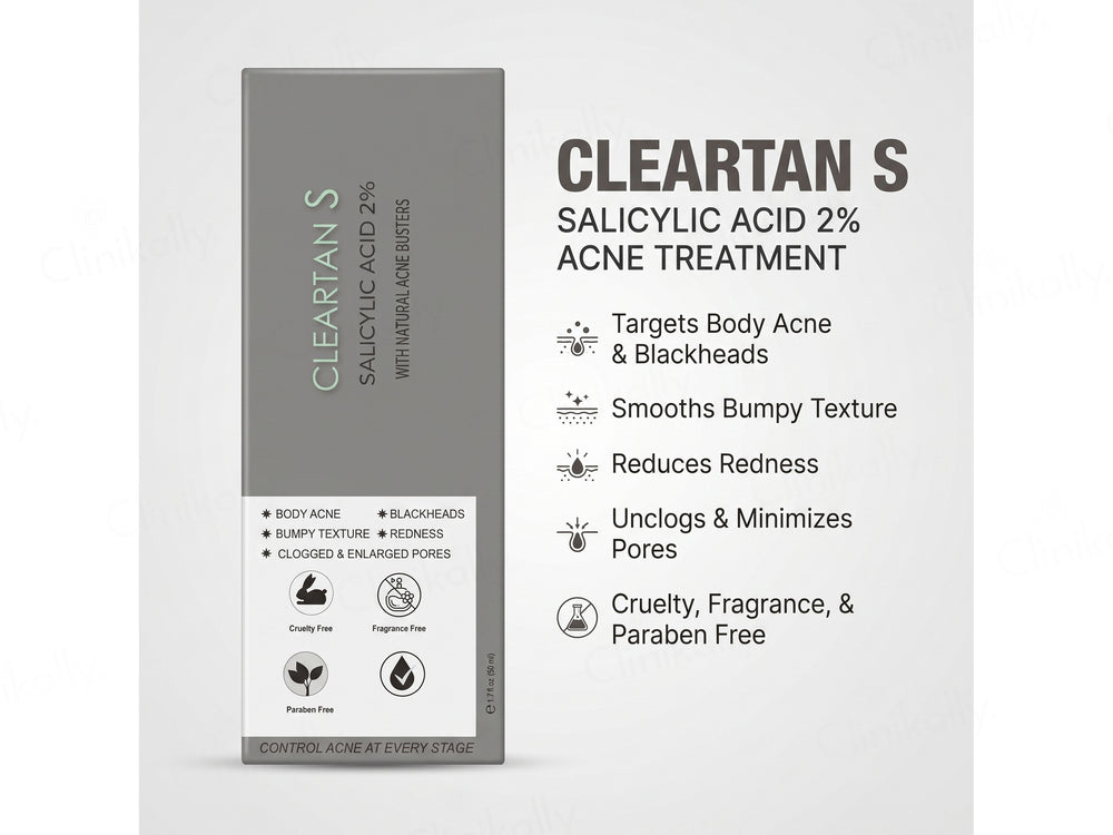 Cleartan S Salicylic Acid 2% Acne Body Spray