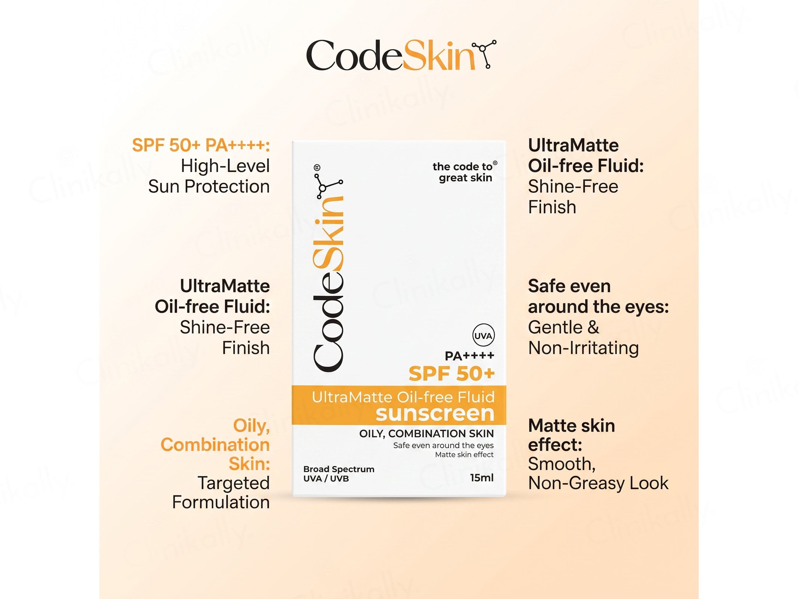 CodeSkin UltraMatte Fluid Sunscreen SPF 50+ PA++++