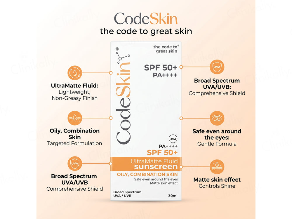CodeSkin UltraMatte Fluid Sunscreen SPF 50+ PA++++