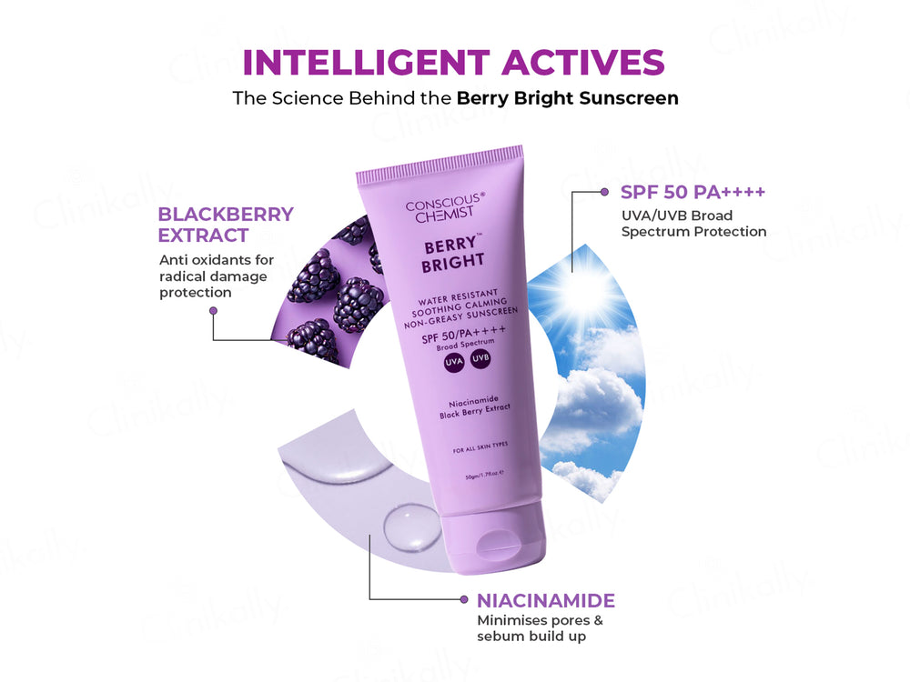 Conscious Chemist Berry Bright Water Resistant Sunscreen SPF 50 PA++++