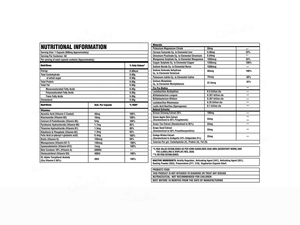 Corebolics Multicore Pure And Potent Multivitamin Health Supplement Capsule