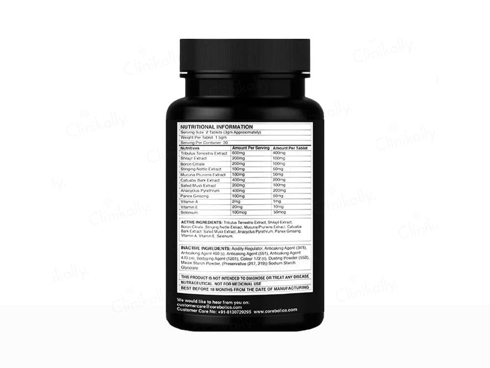 Corebolics Testobolics Testosterone Booster Dietary Supplement Tablet