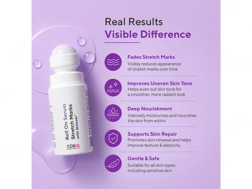 CosIQ Stretch Marks Removal Roll-On Serum With Striover