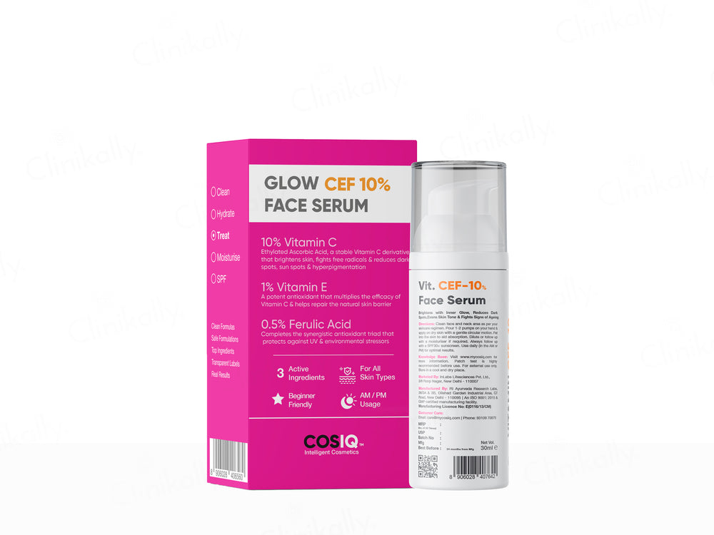 CosIQ Vitamin CEF-10% Ethylated Ascorbic Acid Glow Face Serum