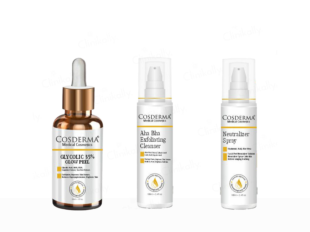 Cosderma Glycolic 35% Glow Peel Chemical Peeling Facial Kit