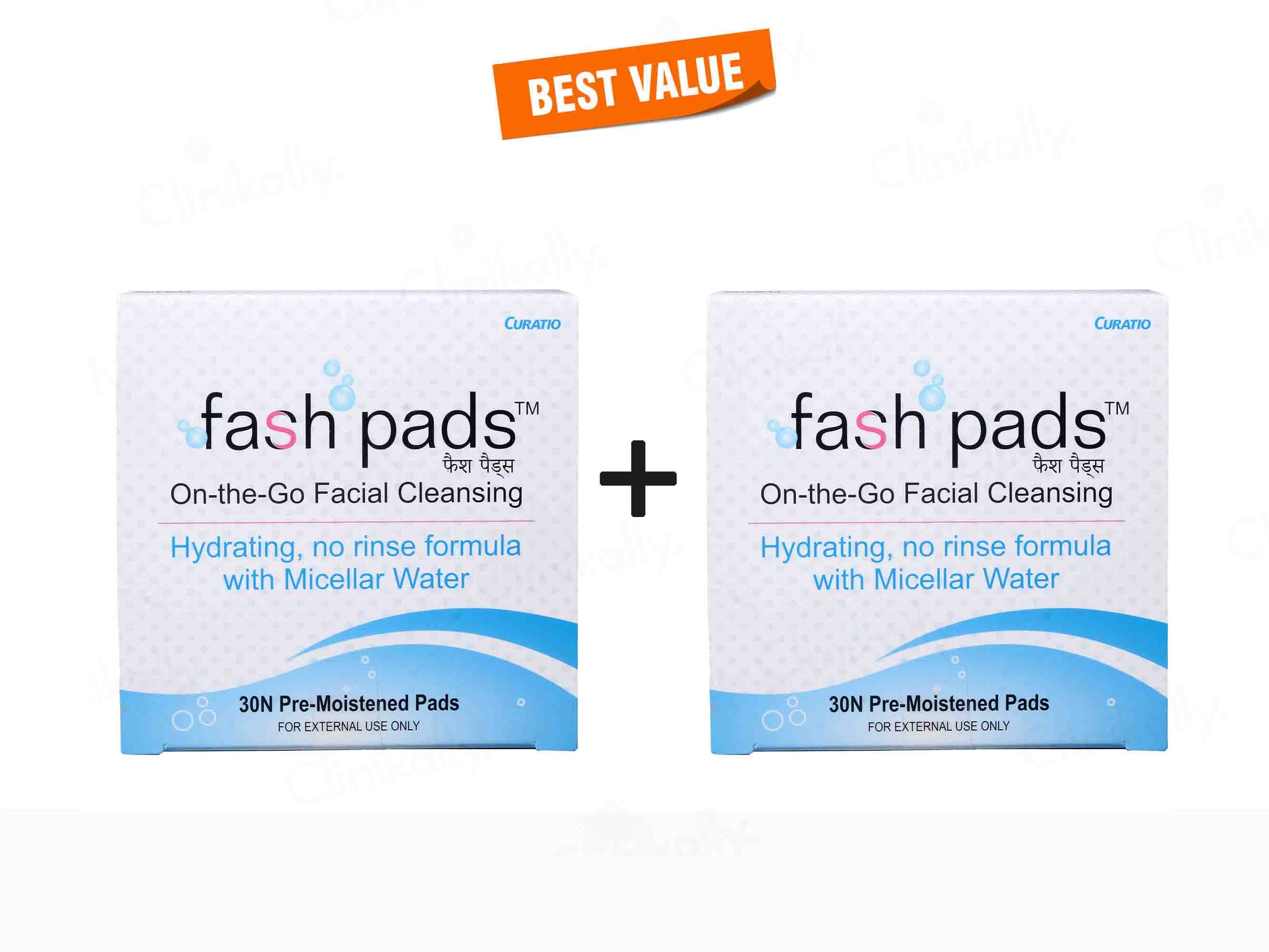 Curatio Fash Pads (On-the-Go- Facial Cleansing) - Clinikally