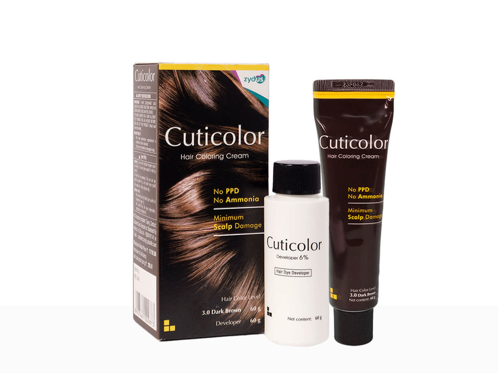 Cuticolor Hair Coloring Cream Dark Brown 3.0 - Clinikally