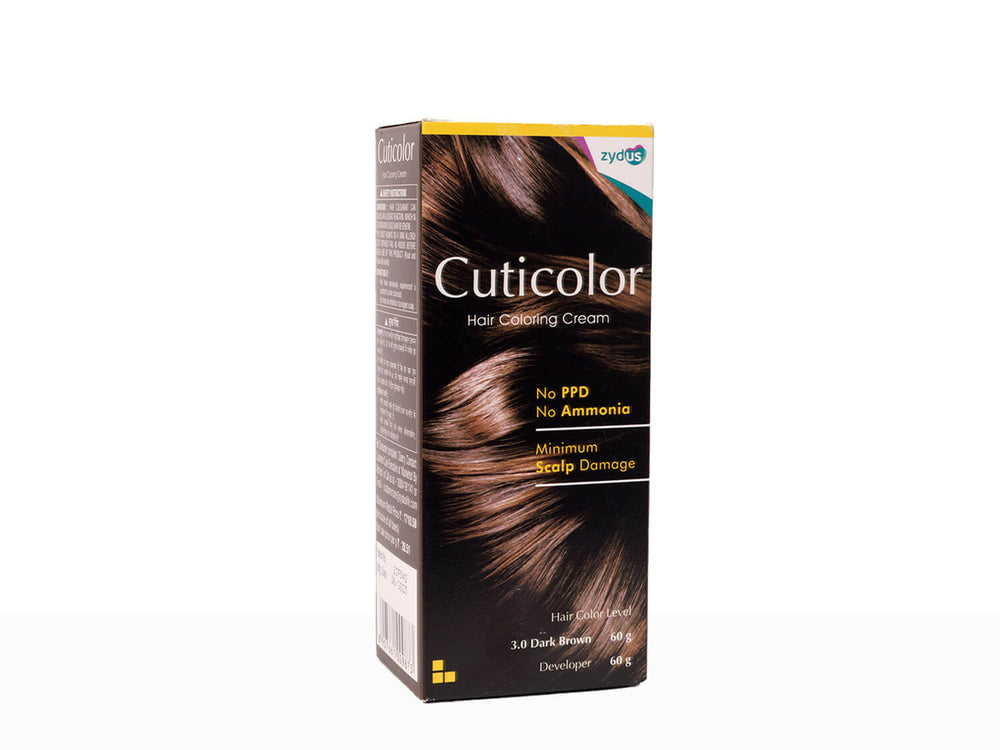 Cuticolor Hair Coloring Cream Dark Brown 3.0 - Clinikally
