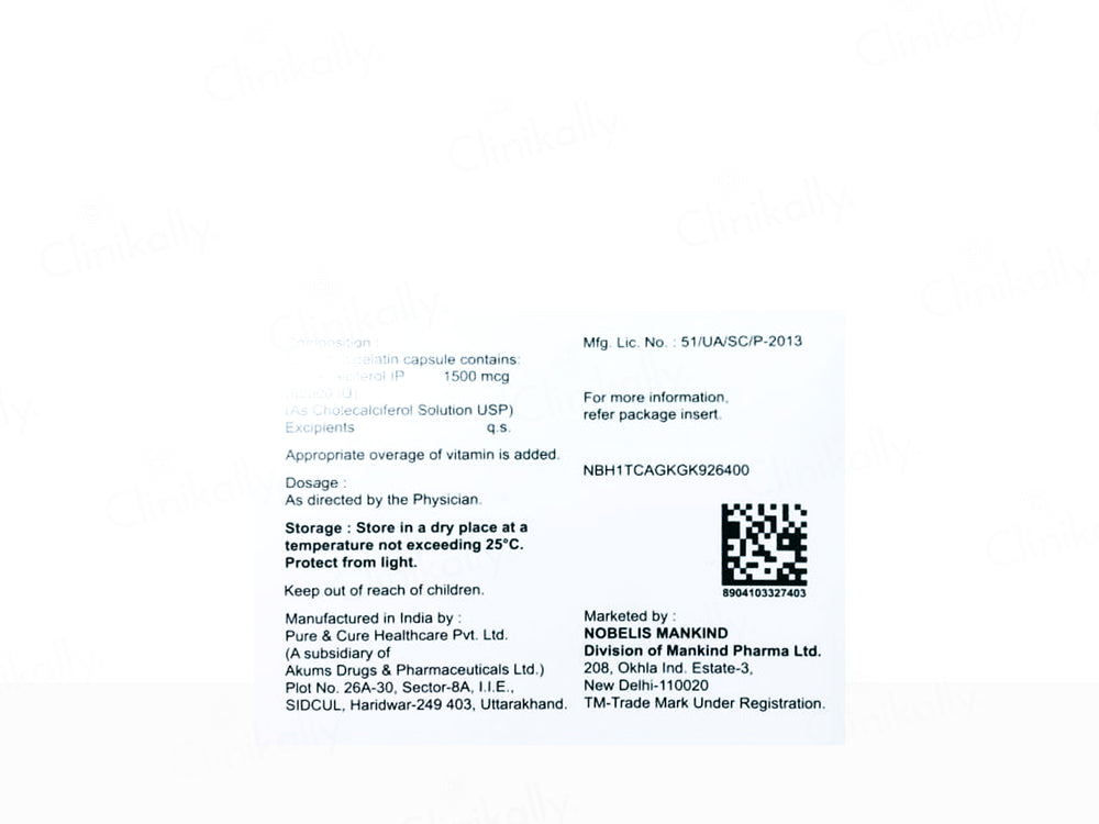 D3 Kind Cholecalciferol 60000 IU Capsule