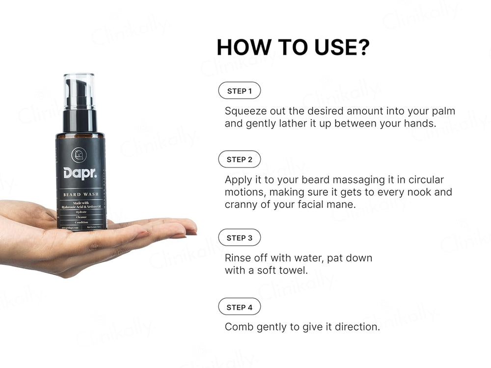 Dapr. Beard Wash With Hyaluronic Acid & Vetiver Oil